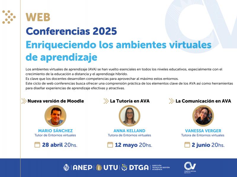 Conferencias web dirigidas a docentes para fortalecer los Ambientes Virtuales de Aprendizajes