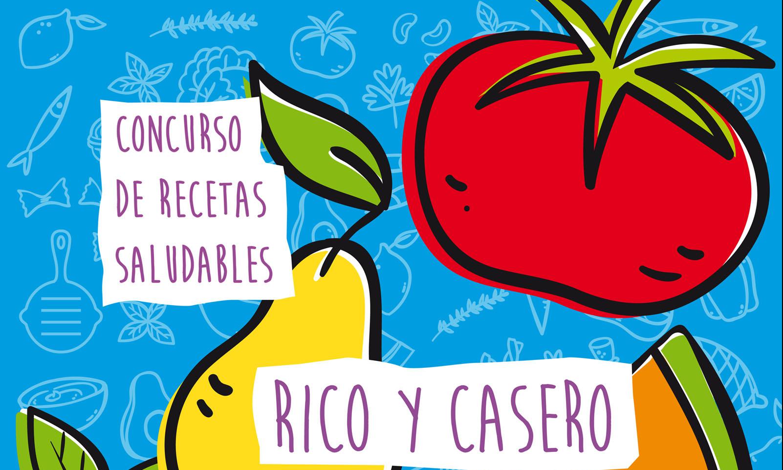 Afiche del concurso de recetas saludables rico y casero