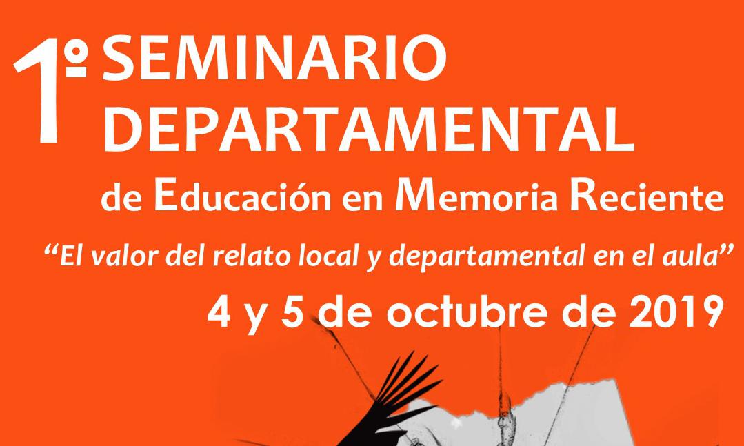 Afiche del seminario en educación en memoria reciente Canelones 2019