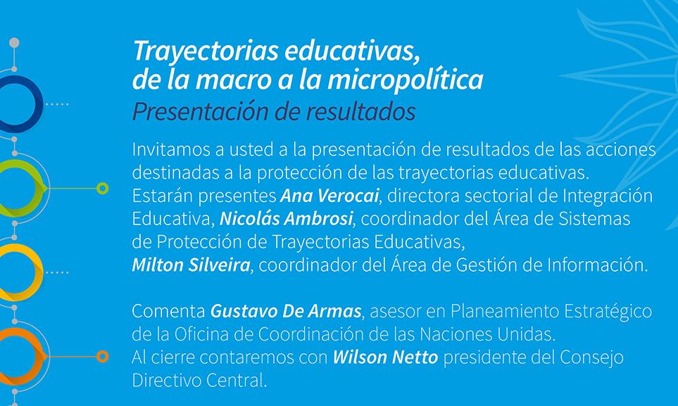 Invitación del evento "Trayectorias educativas, de la macro a la micropolítica"