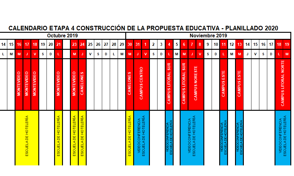 CALENDARIO ETAPA 4 CONSTRUCCIÓN DE LA PROPUESTA EDUCATIVA