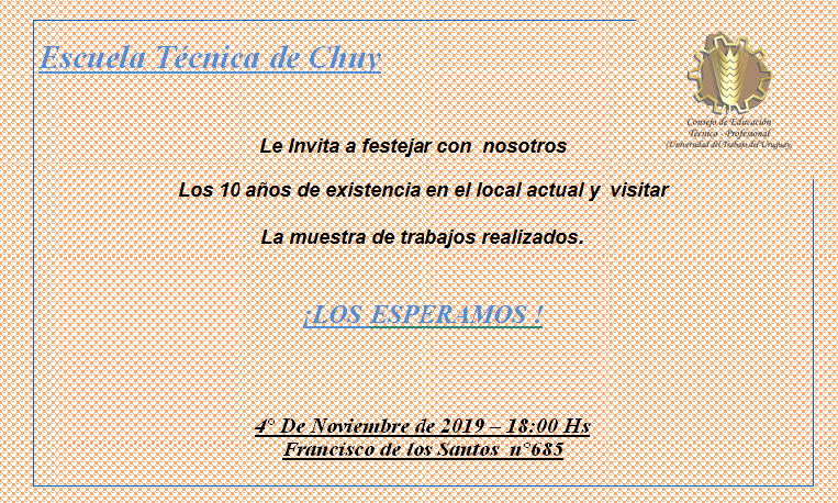 Muestra anual en Escuela Técnica de Chuy 