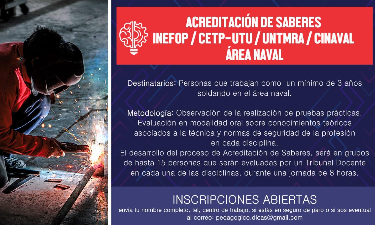 Afiche: Acreditación de Saberes del Área Naval