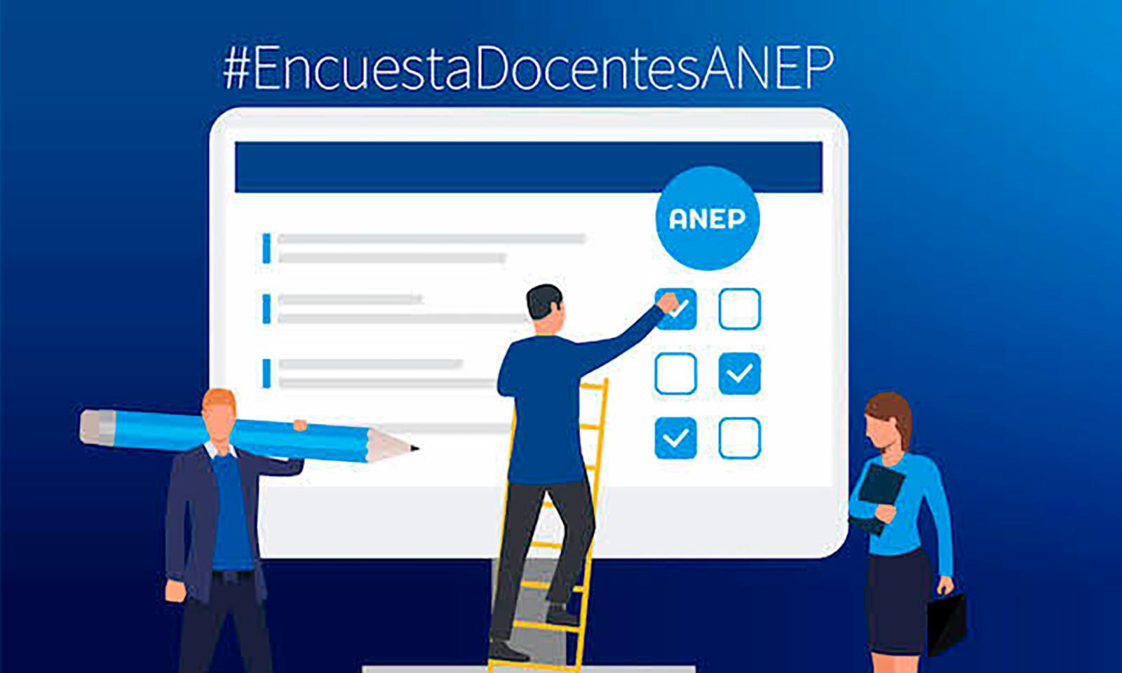 Ilustración sobre #EncuestaDocentesANEP.