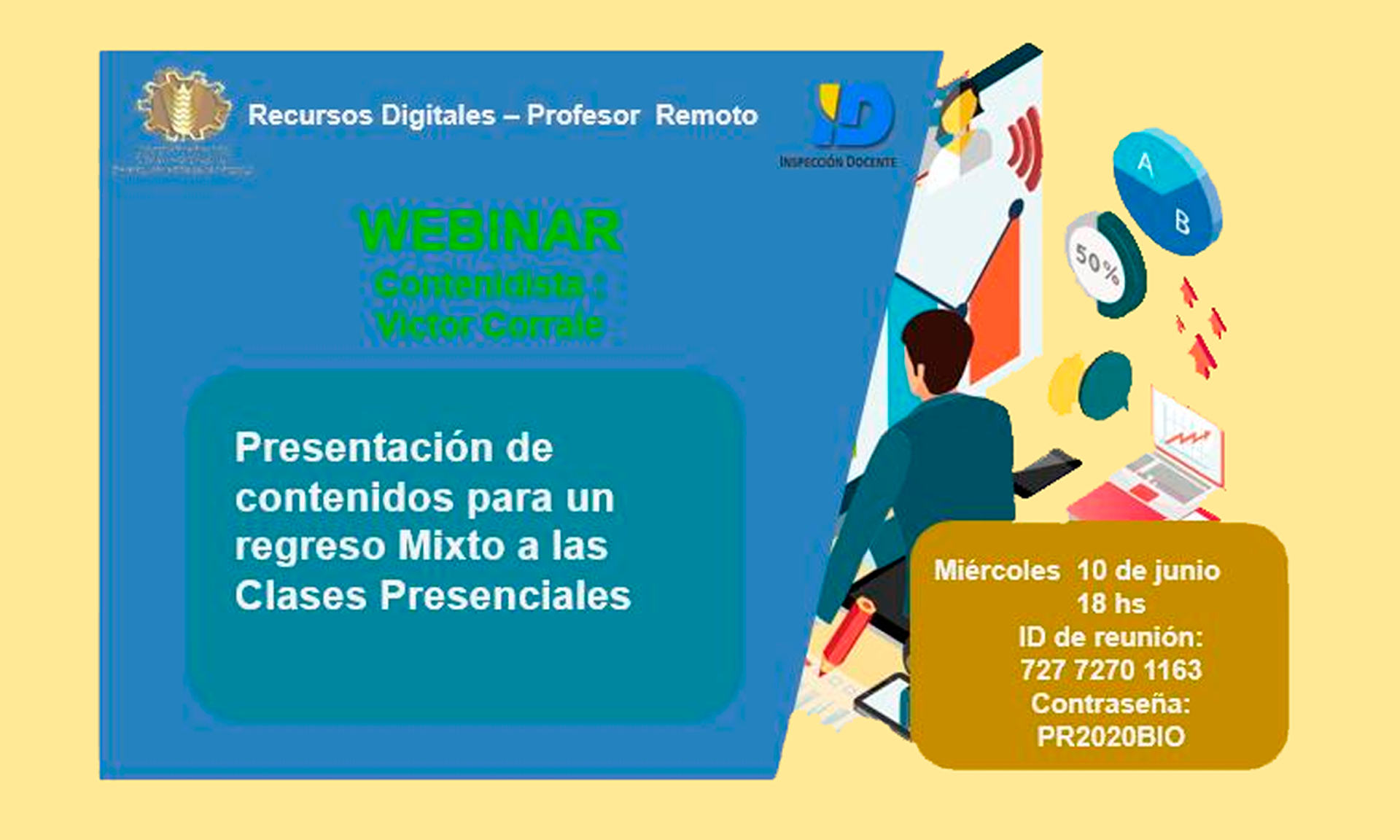 Convocatoria al seminario web para docentes de biología.