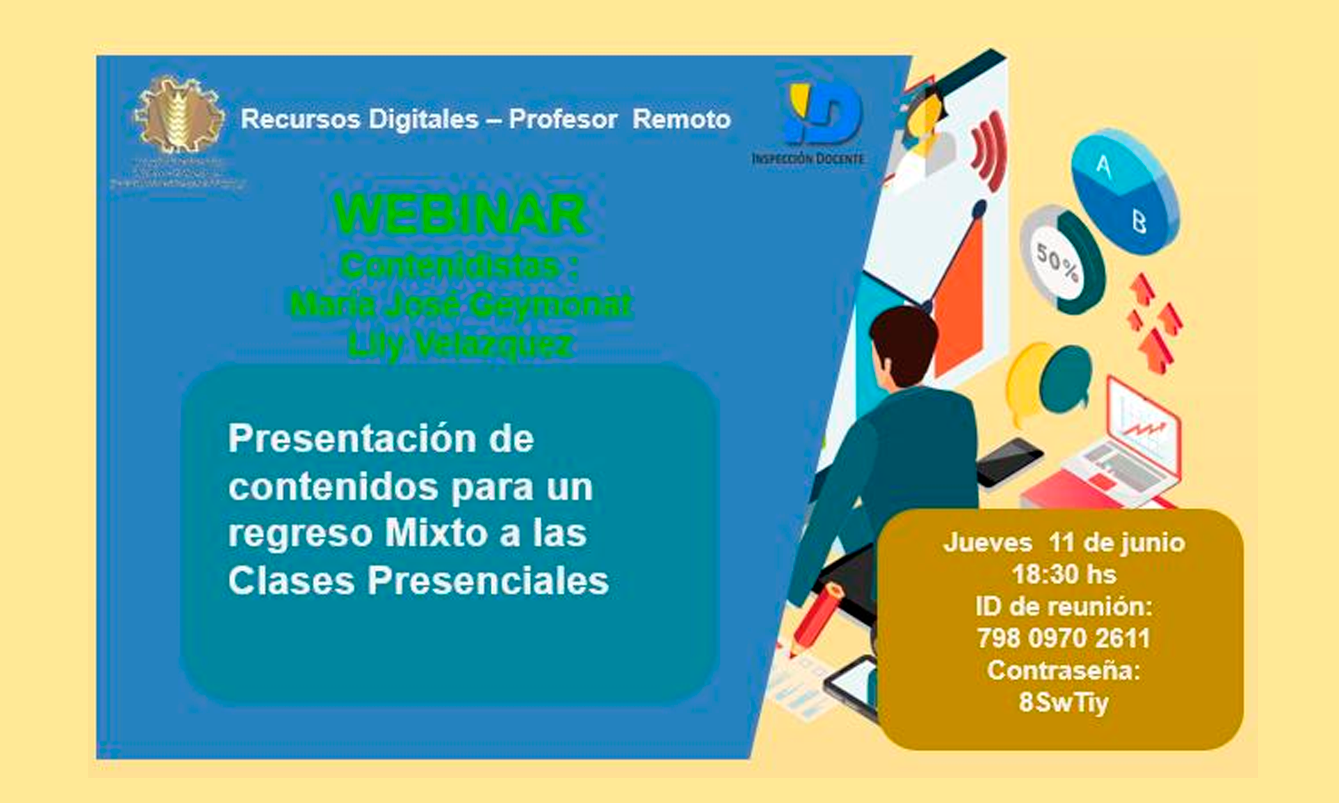 Convocatoria al seminario web para docentes de matemáticas.