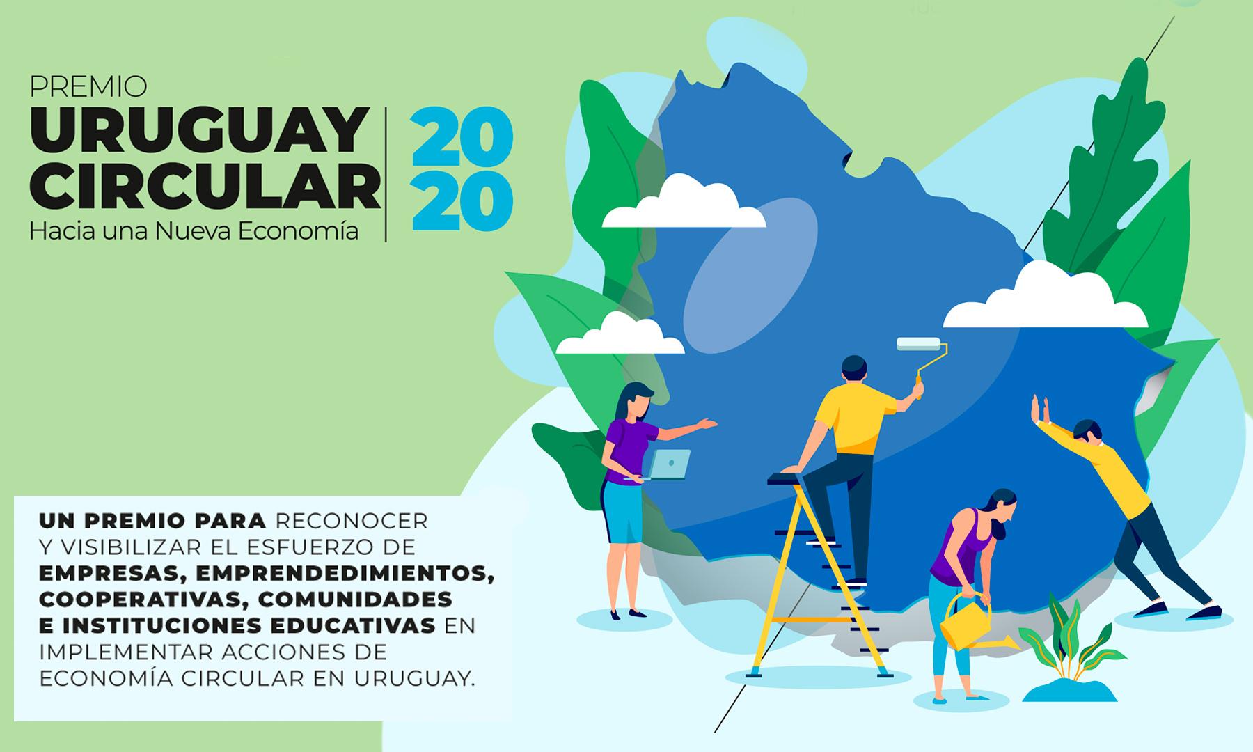 Afiche del Premio Uruguay Circular 2020: hacía una nueva economía.