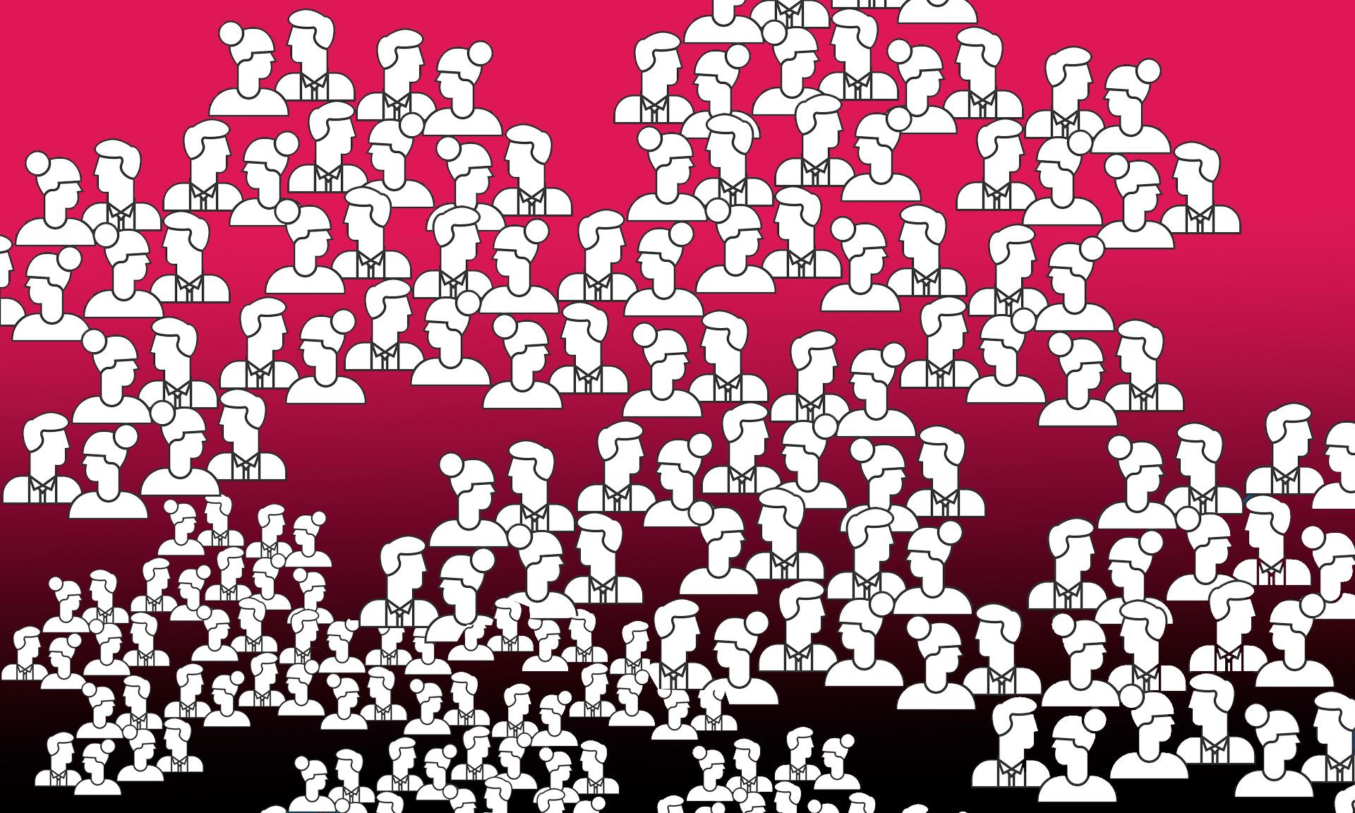 Ilustración de grupos de personas.