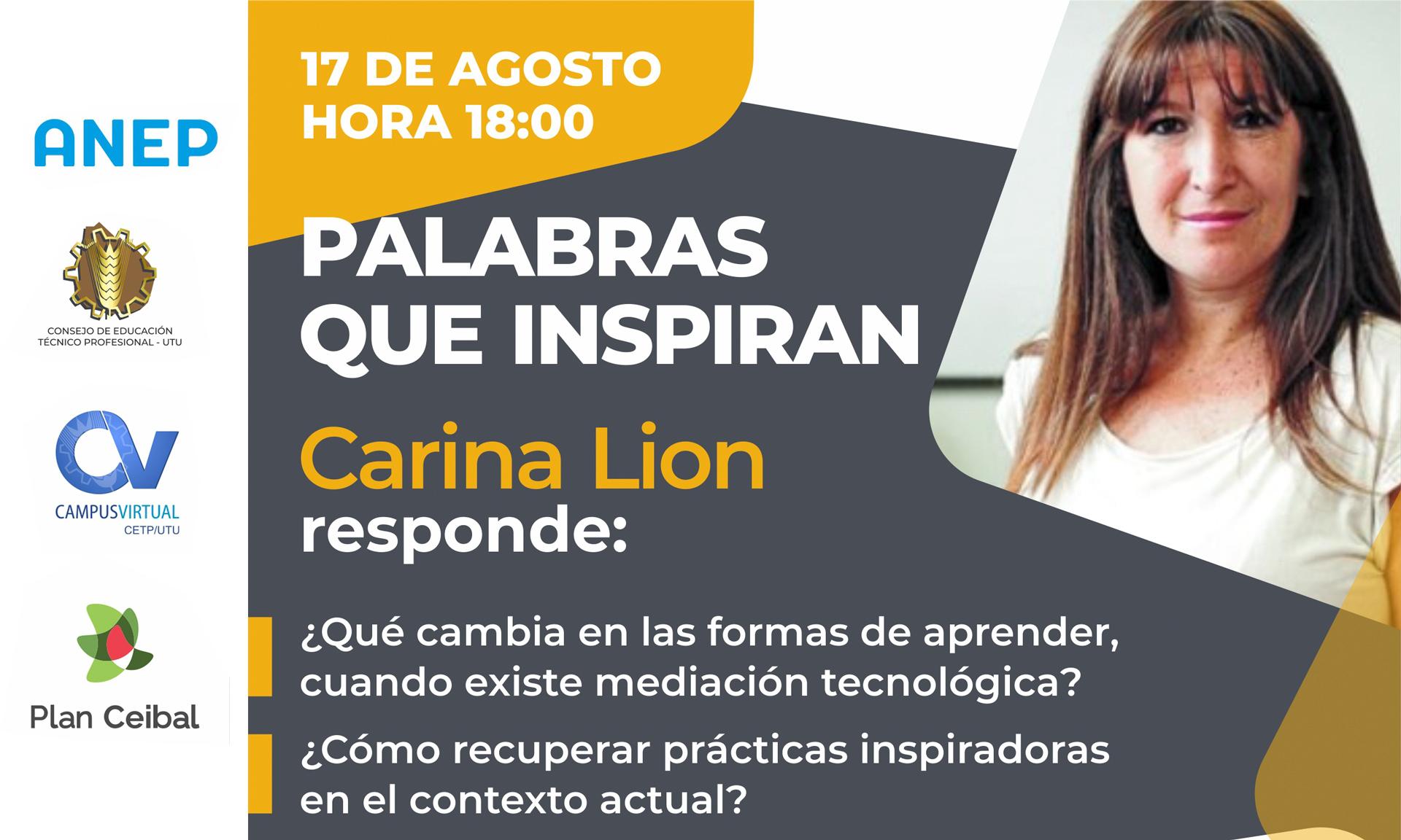 Afiche del evento en línea del Campus Virtual: "Palabras que Inspiran"