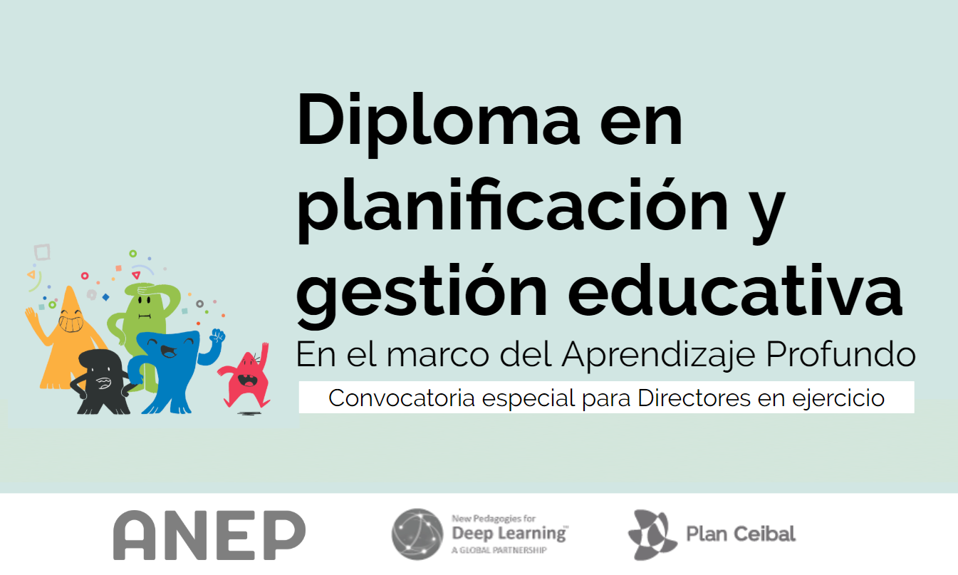 Afiche: Diploma en planificación y gestión educativa. En el marco del Aprendizaje Profundo. Crédito de la imagen: sitio web de la Red Global de Aprendizajes