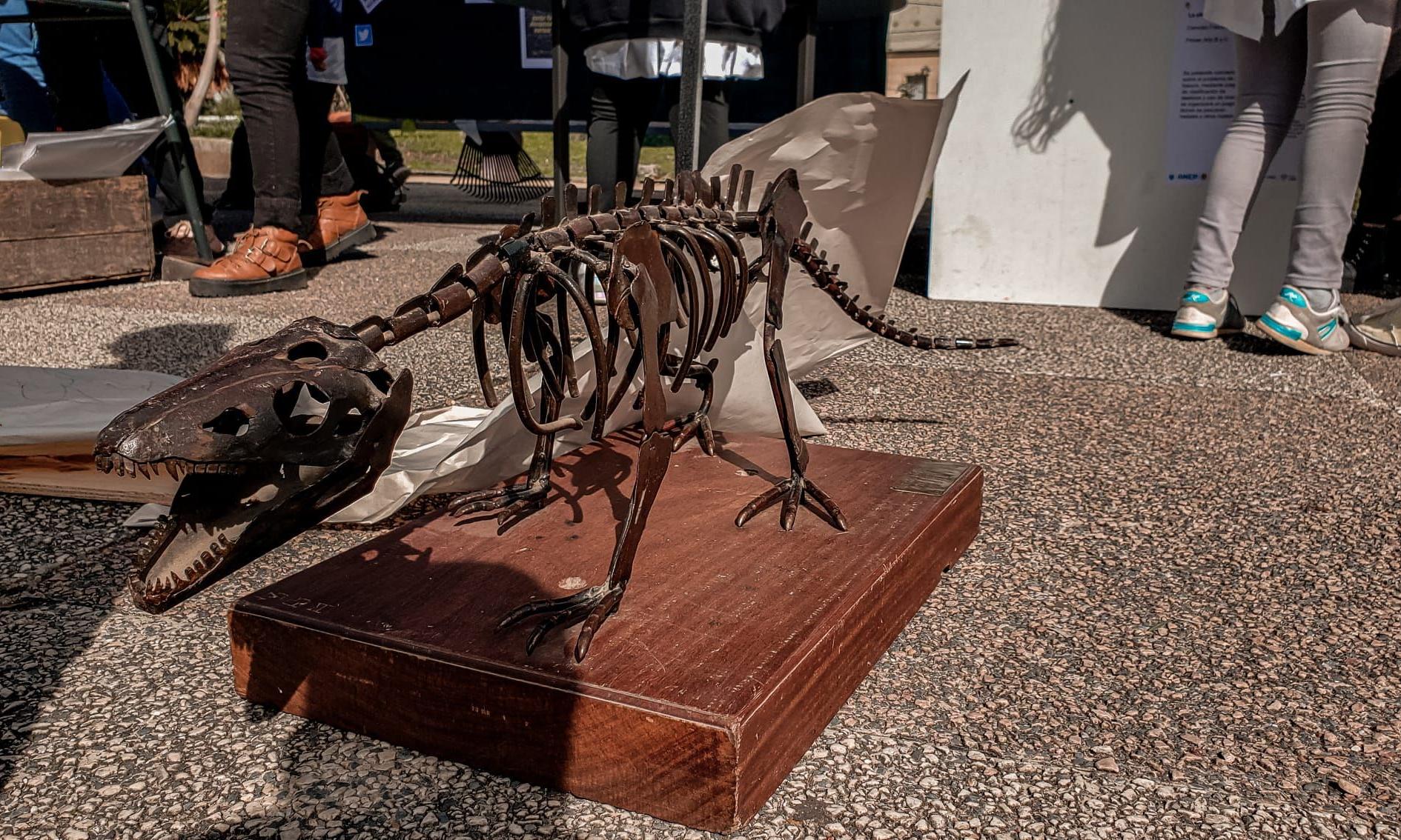 Maqueta de un esqueleto en Feria Educativa Guichón