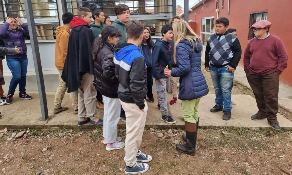todos en el patio