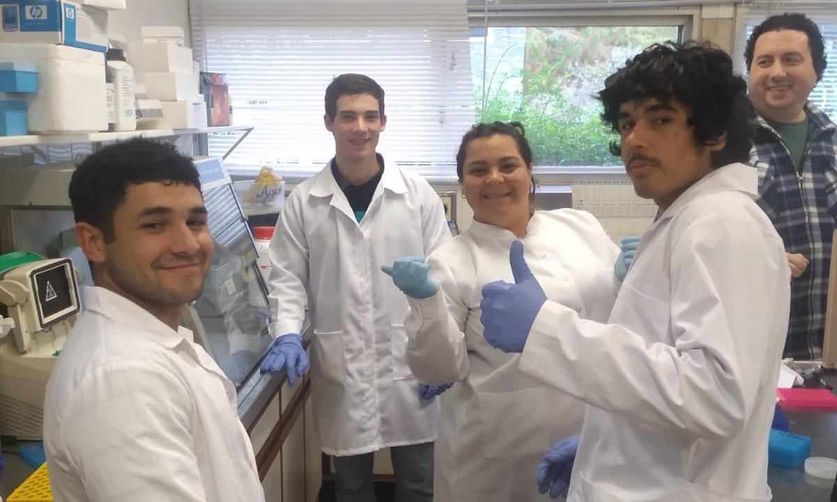 en el laboratorio de inia