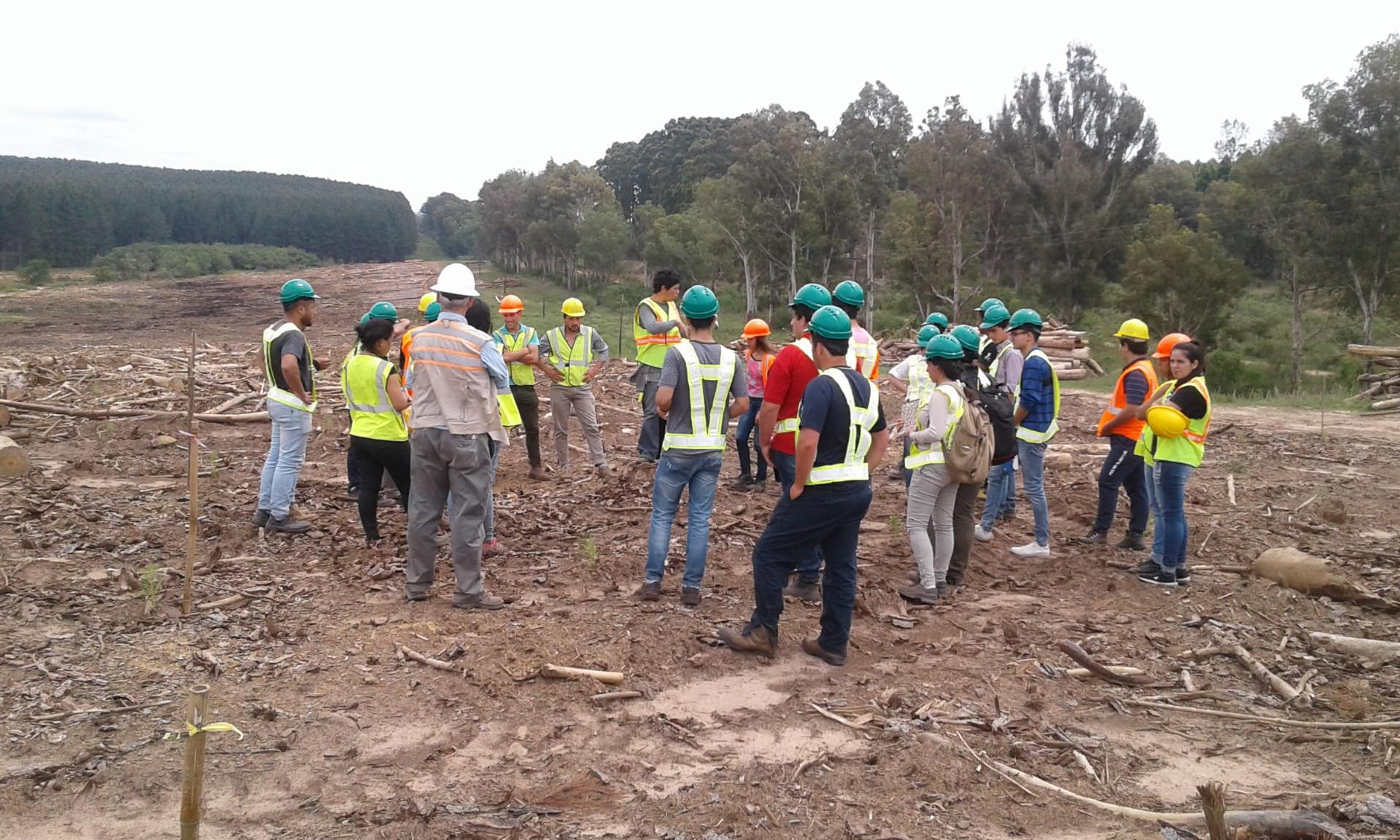 estudiantes en el campo