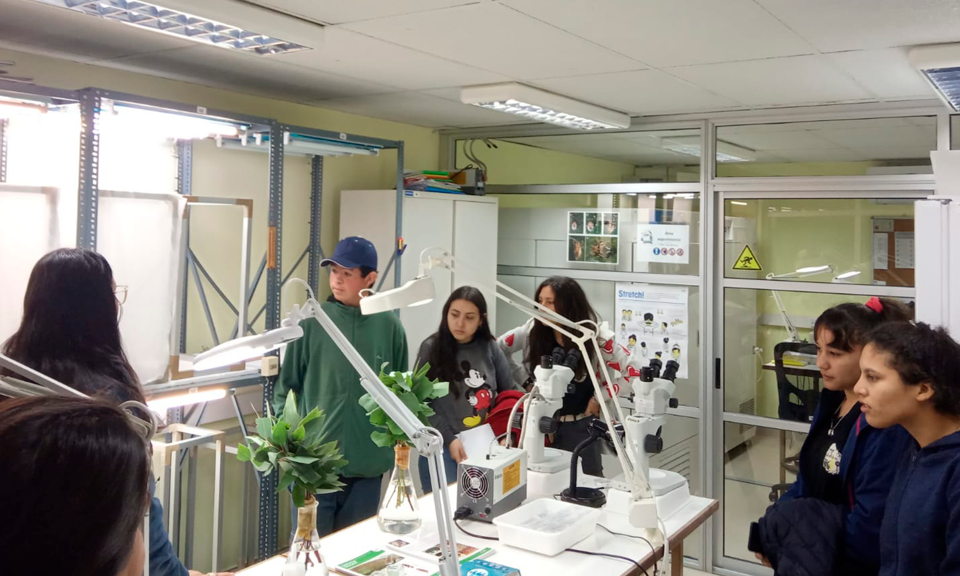 estudiantes en laboratorio