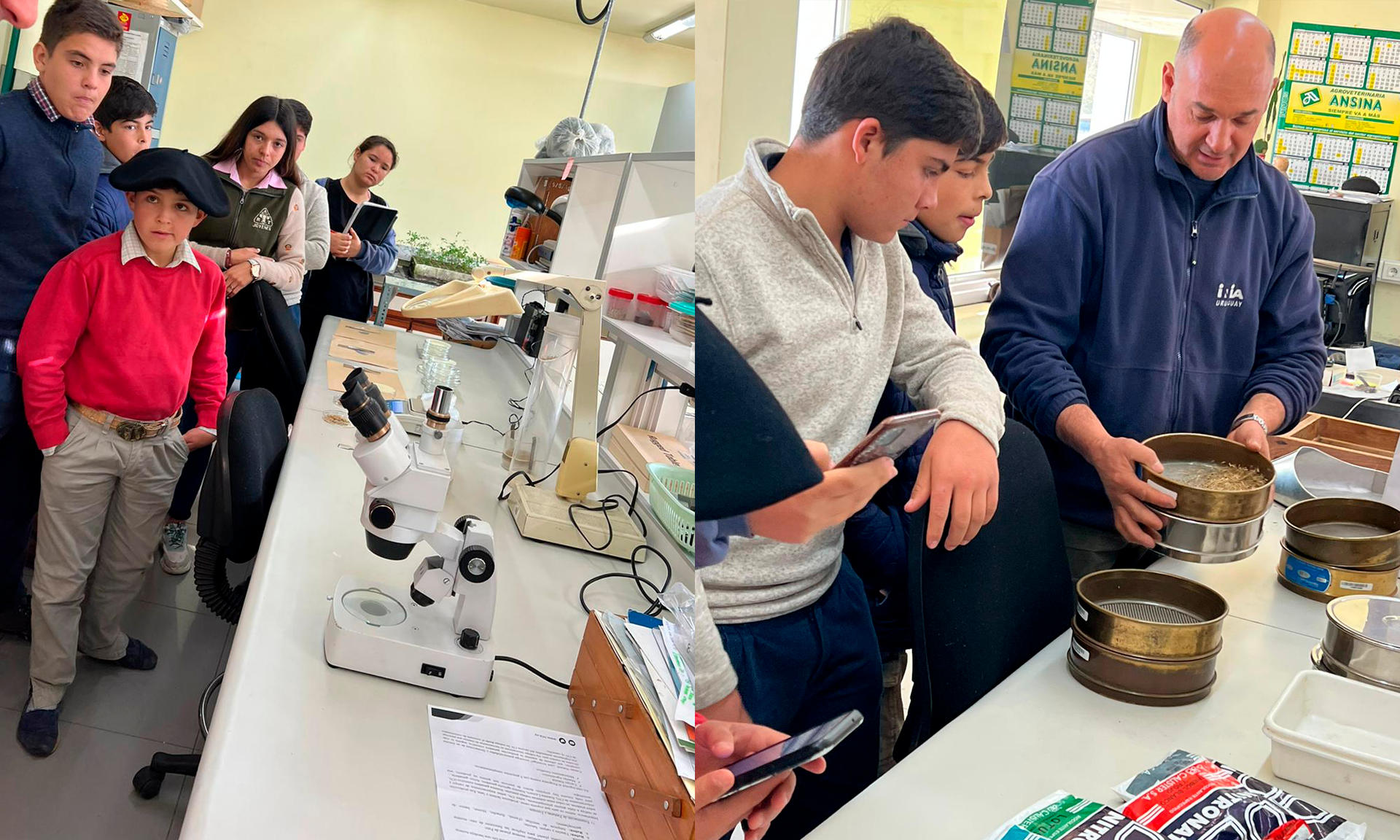 estudiantes en laboratorio