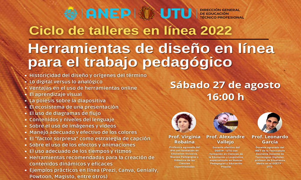 Afiche Ciclo de talleres en línes 2022