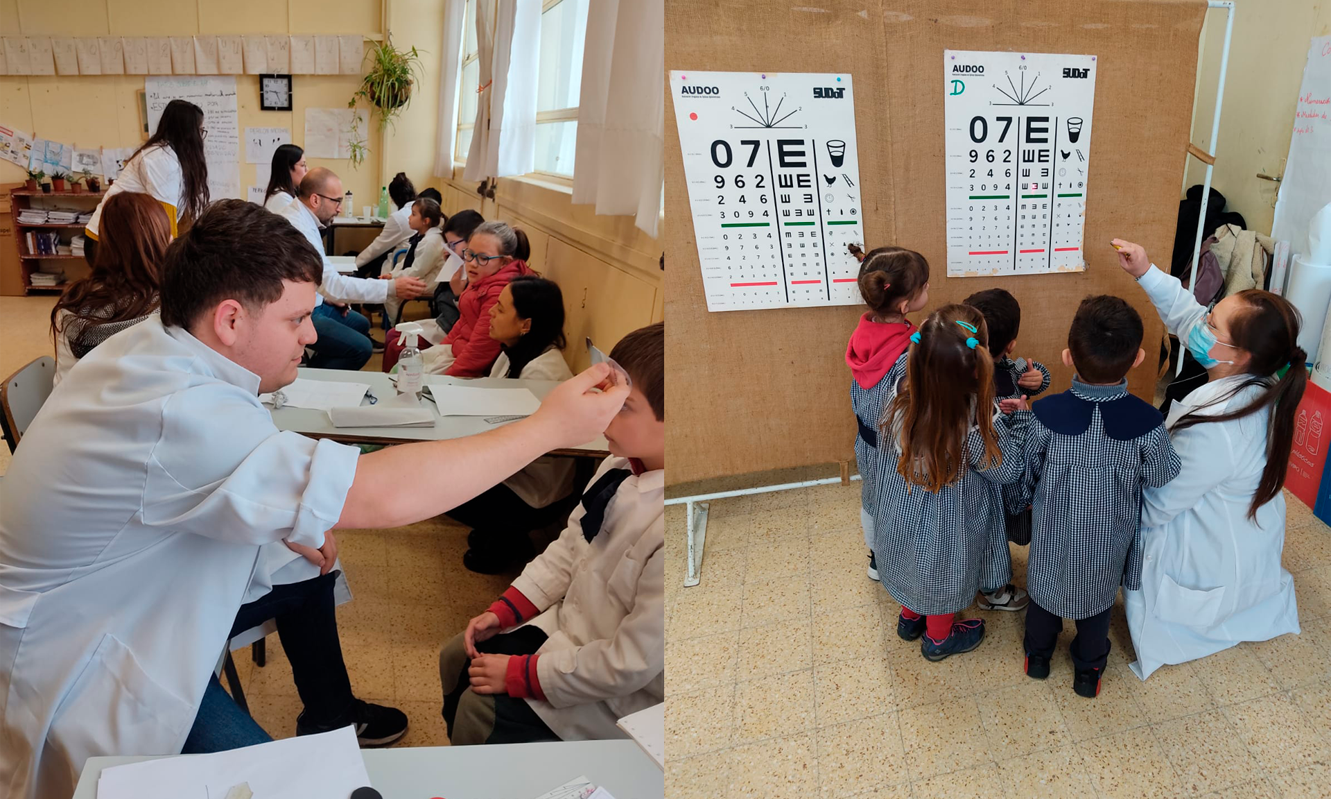 estudiantes con los niños y adolescentes