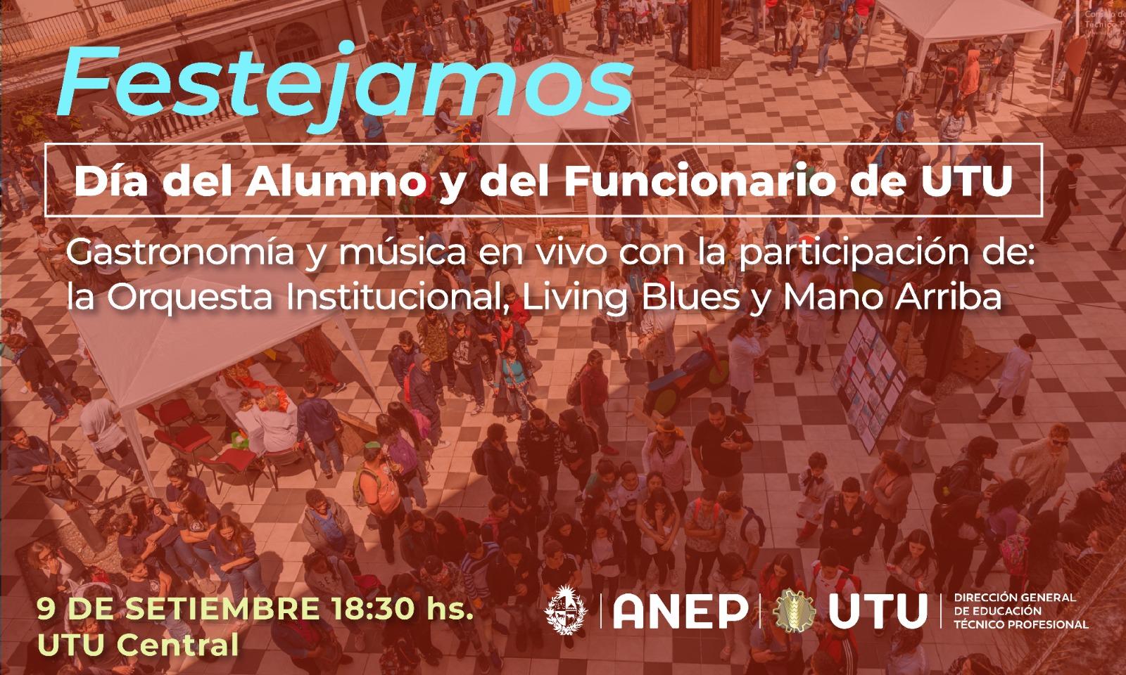 Afiche "Día del Alumno y del Funcionario" de UTU