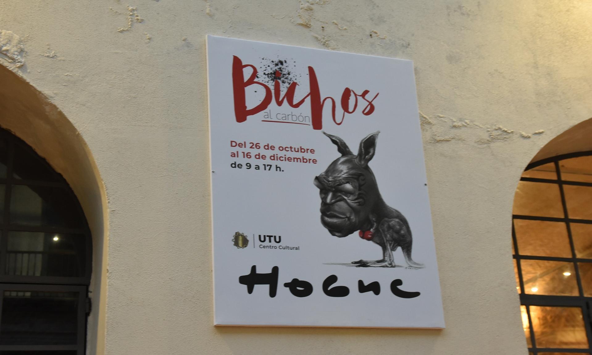 Muestra “Bichos al carbón” del artista Hogue, en la Sala de Exposiciones del Centro Cultural de UTU