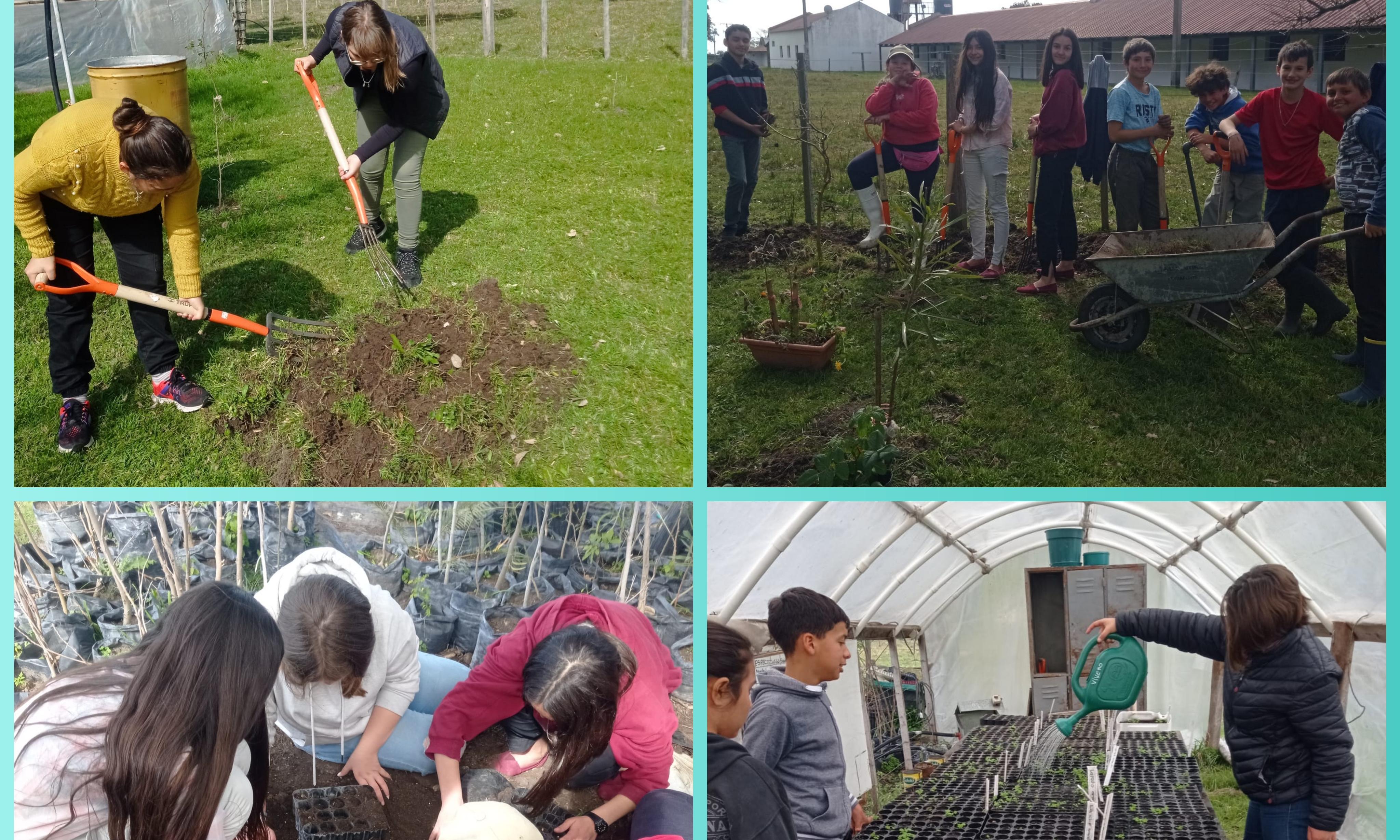 Alumnos de la Escuela Agraria de Guaviyú 