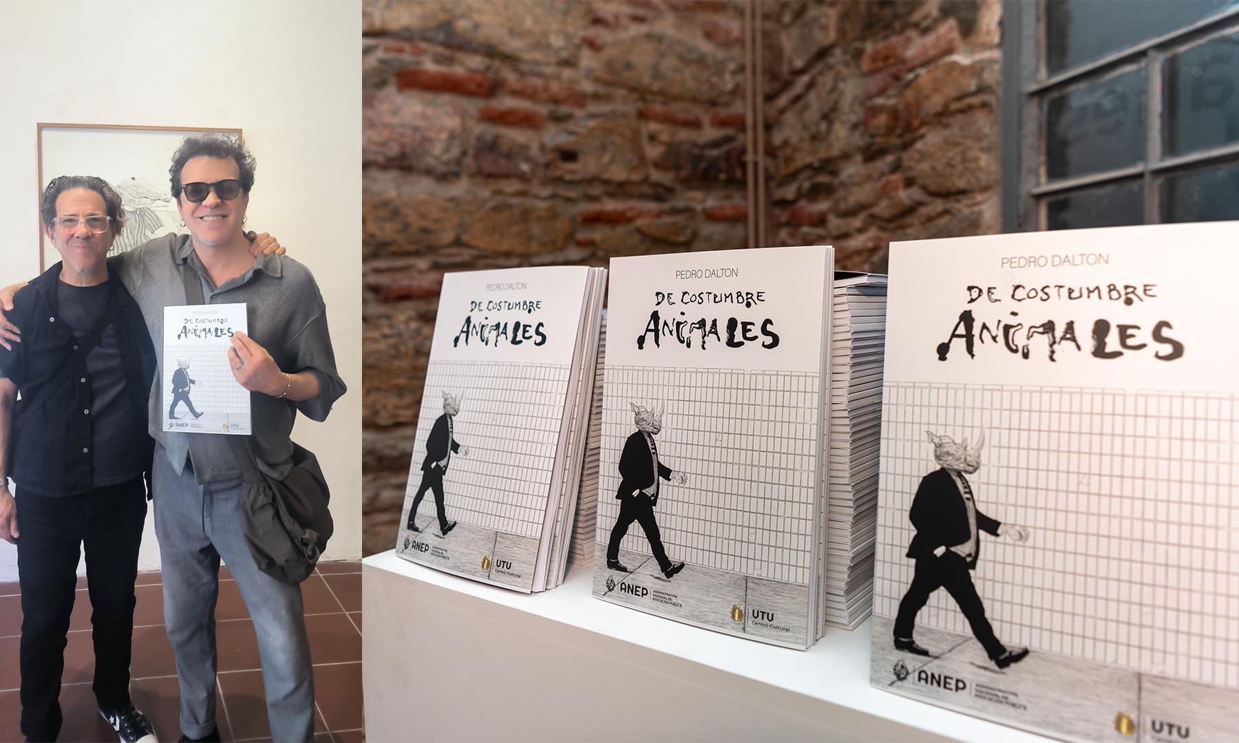 Notas brasileras y pinceladas uruguayas: Paulinho Moska visitó la exposición de Pedro Dalton en UTU