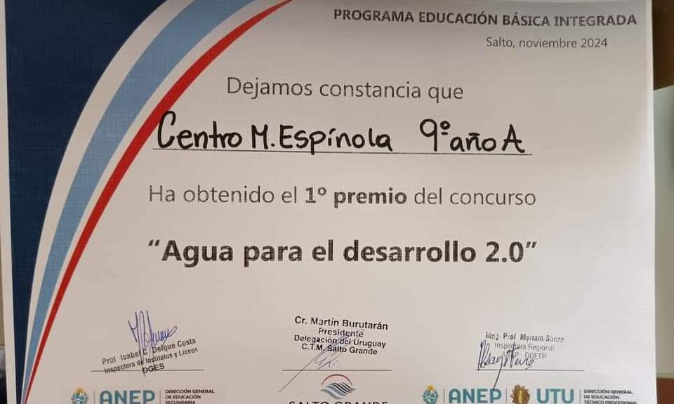 Alumnos de Salto obtuvieron primer premio gracias a un innovador proyecto